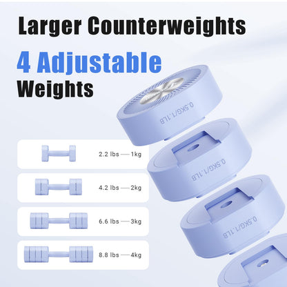 Adjustable Dumbbell Set of 2, 4 in 1 Hand Weights for Men/Women at Home