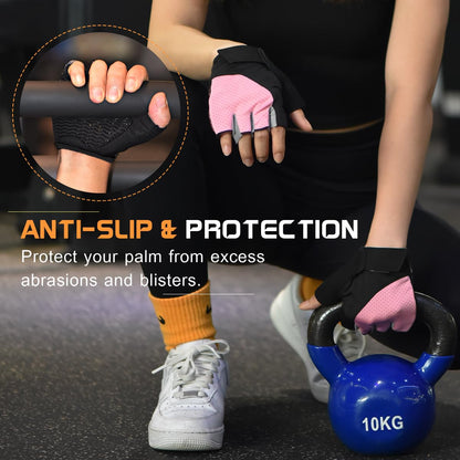 Gym Gloves, Workout Gloves, Fingerless Gloves for Weightlifting