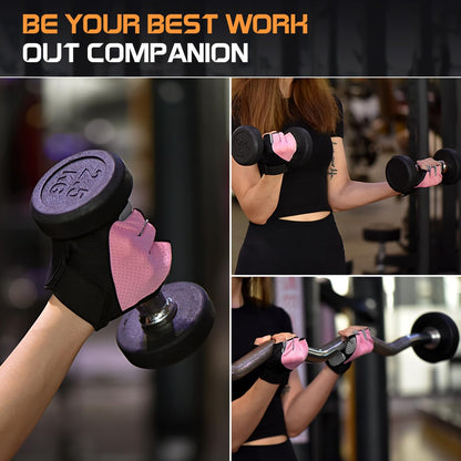 Gym Gloves, Workout Gloves, Fingerless Gloves for Weightlifting