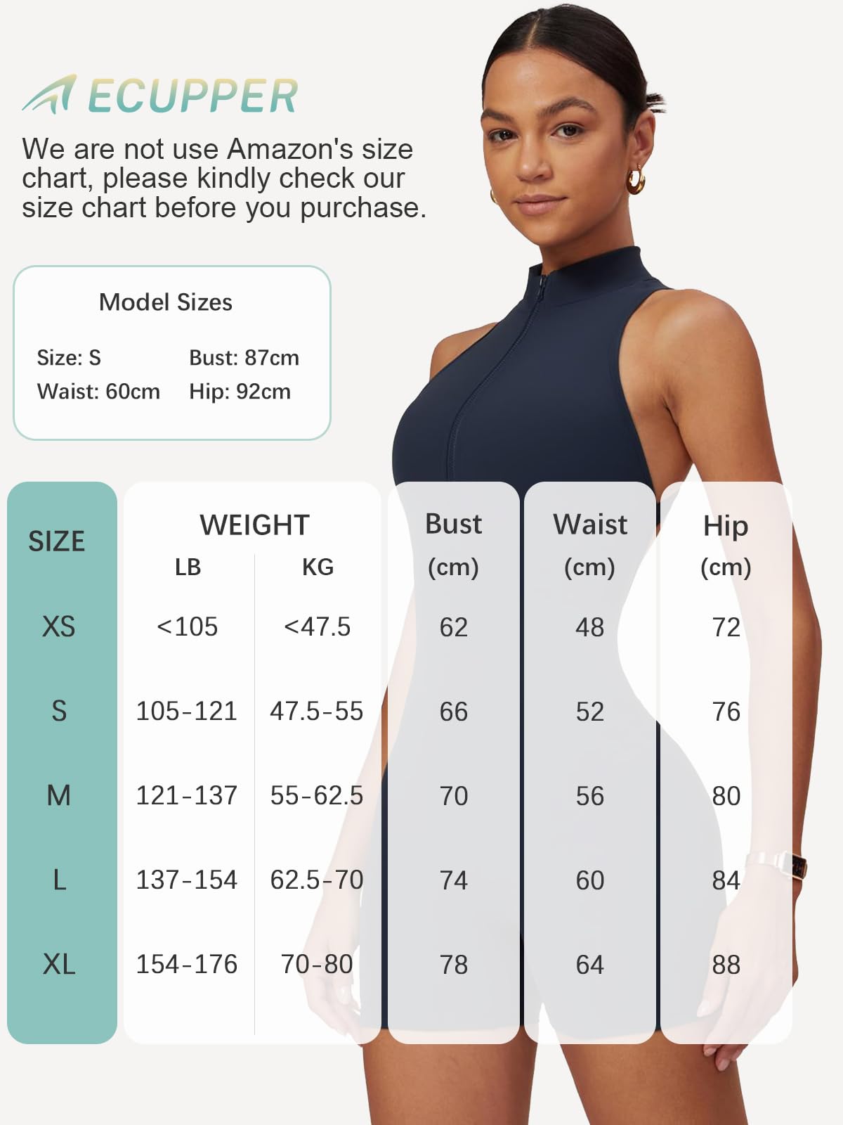 One Piece Sleeveless Gym Rompers Zip Up With Tummy Control