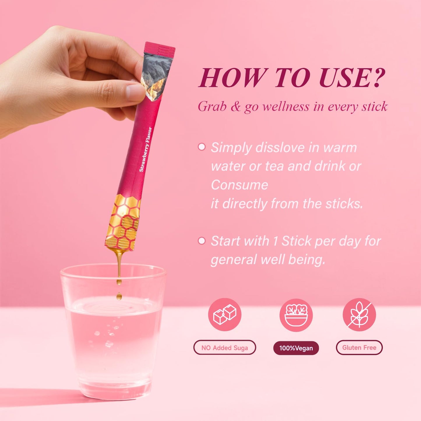 Shilajit Honey Sticks for Women - Hormone Balance & Natural Energy Booster 30 Servings