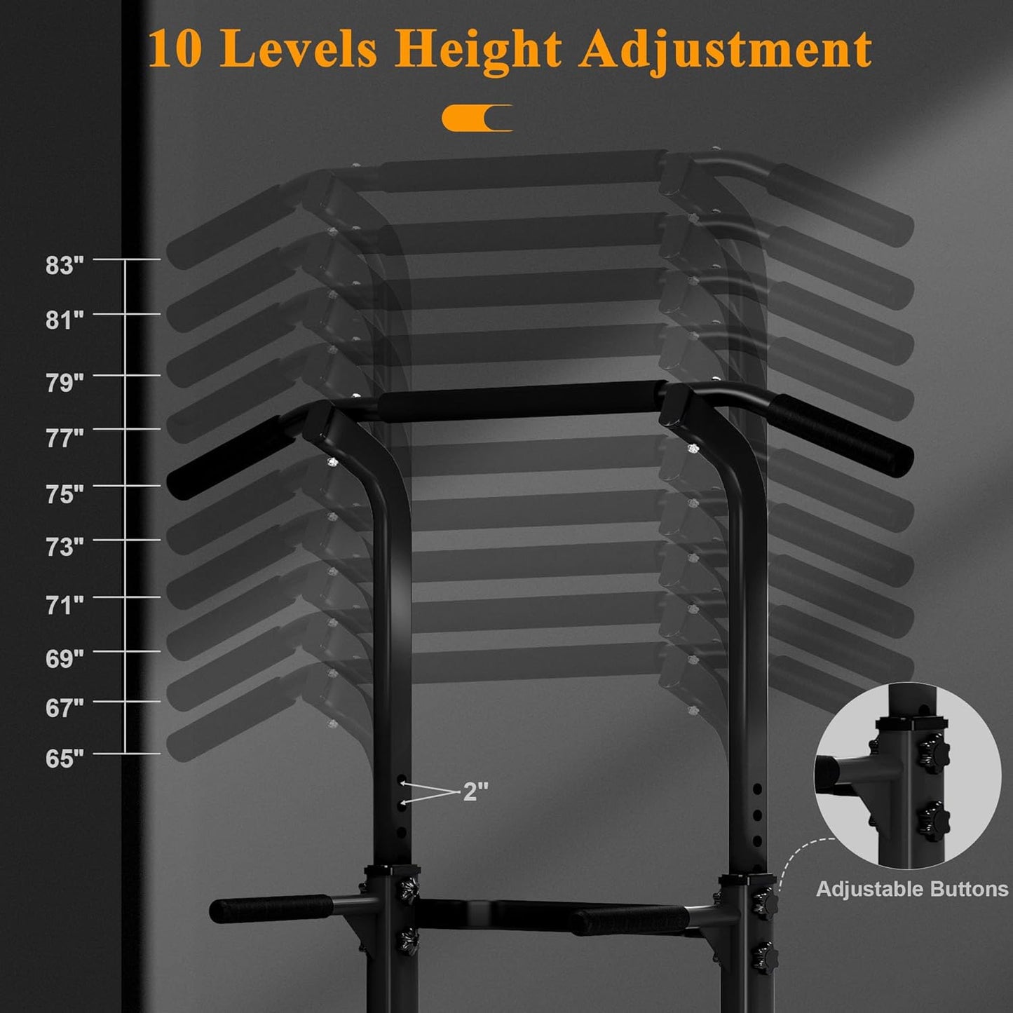 Height Adjustable Power Tower Station Pull up Bar