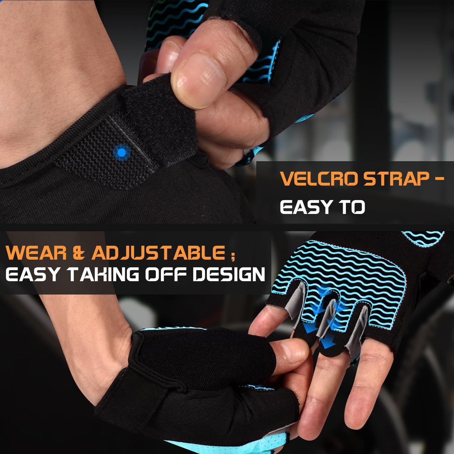 Gym Gloves, Workout Gloves, Fingerless Gloves for Weightlifting