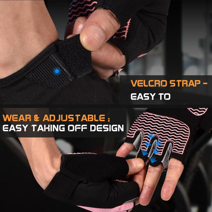 Gym Gloves, Workout Gloves, Fingerless Gloves for Weightlifting