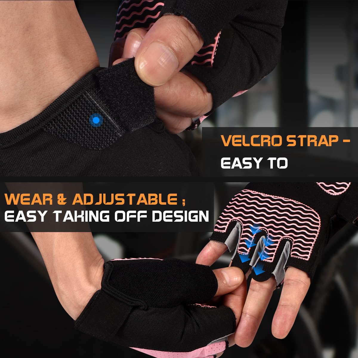 Gym Gloves, Workout Gloves, Fingerless Gloves for Weightlifting