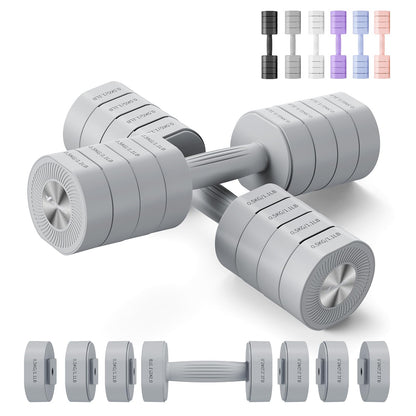 Adjustable Dumbbell Set of 2, 4 in 1 Hand Weights for Men/Women at Home