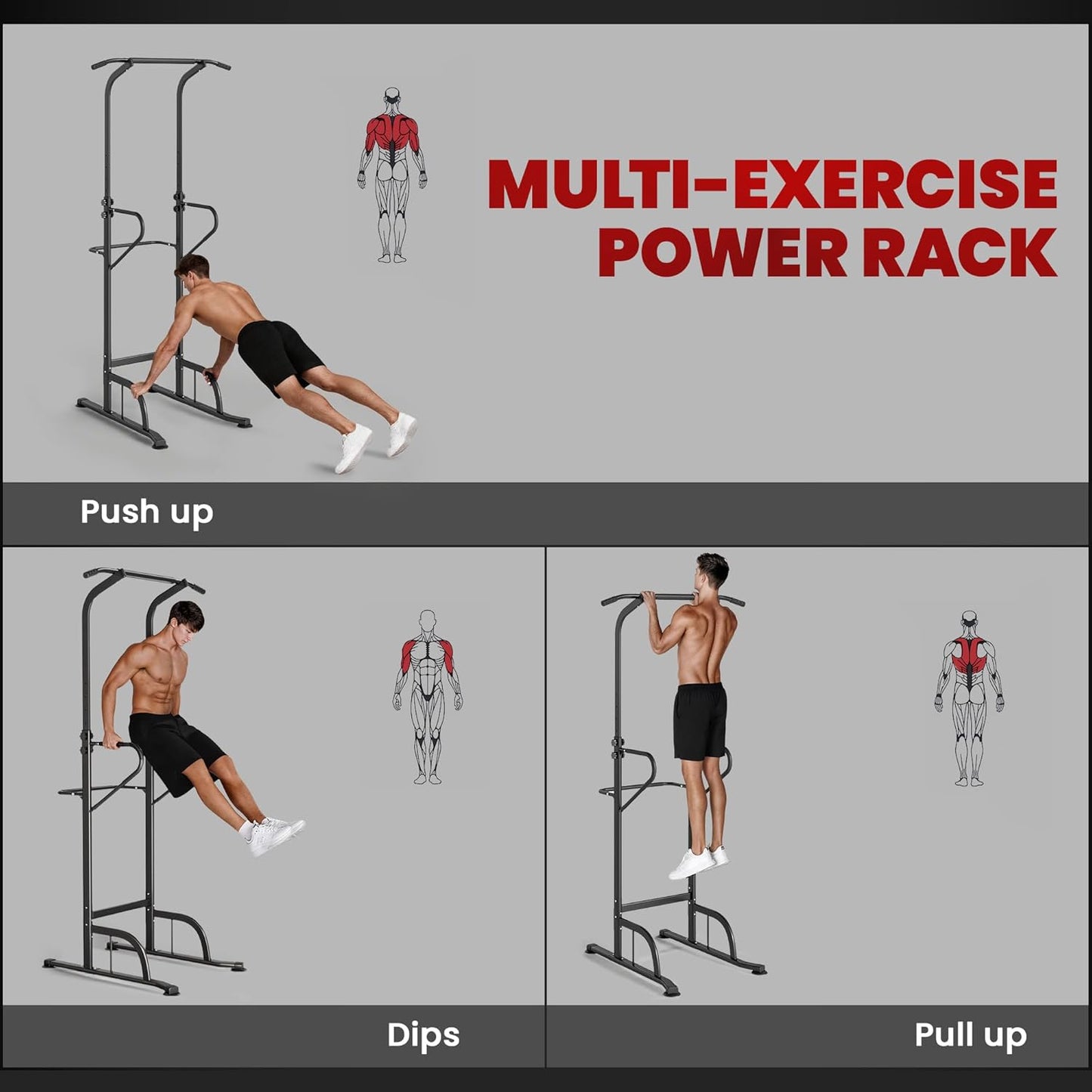 Pull Up Bar Multi-Function with Adjustable Height for Home Gym