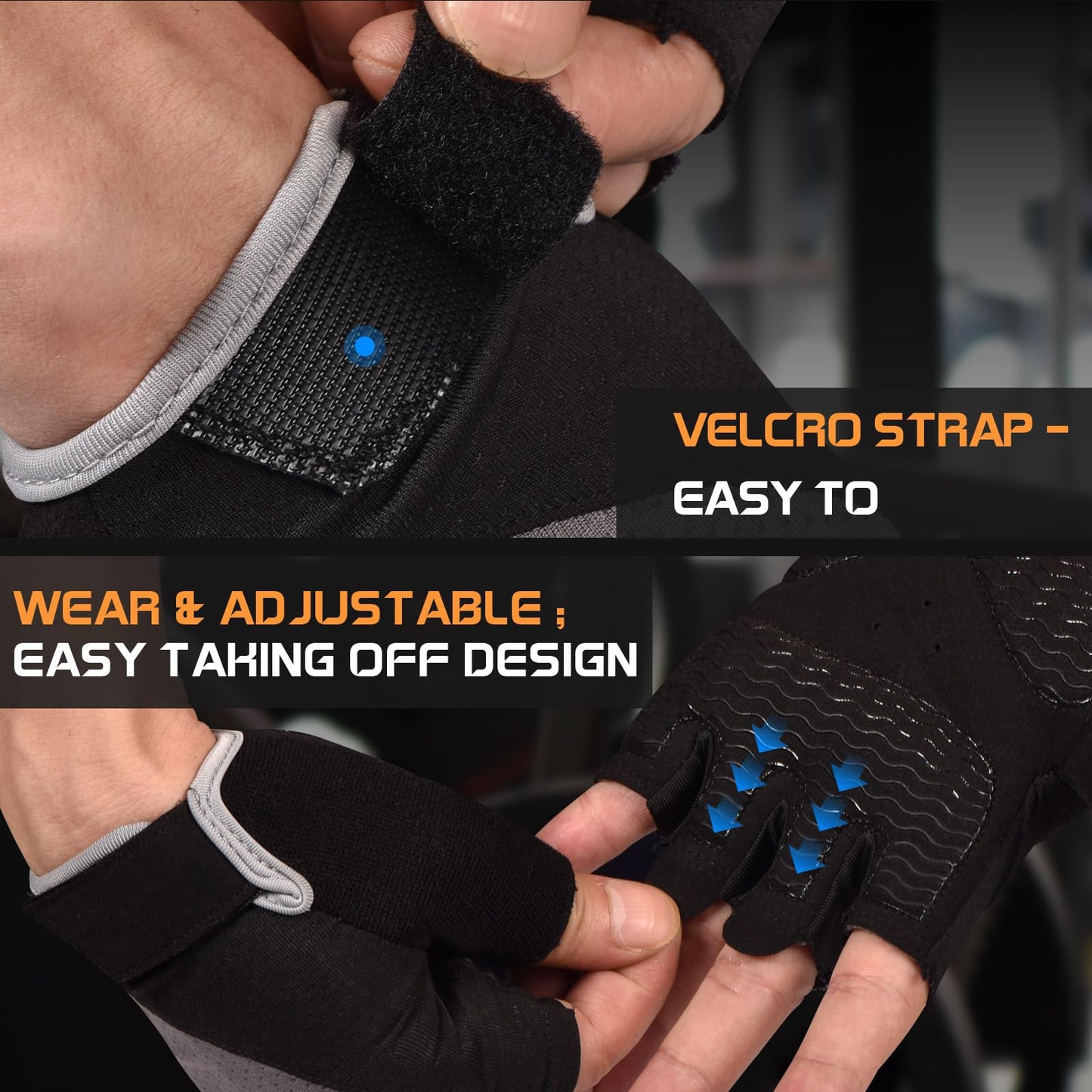 Gym Gloves, Workout Gloves, Fingerless Gloves for Weightlifting