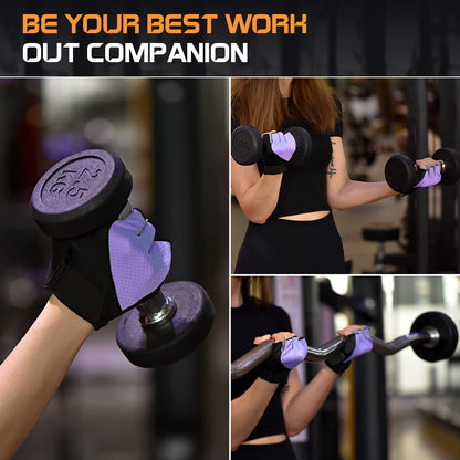 Gym Gloves, Workout Gloves, Fingerless Gloves for Weightlifting
