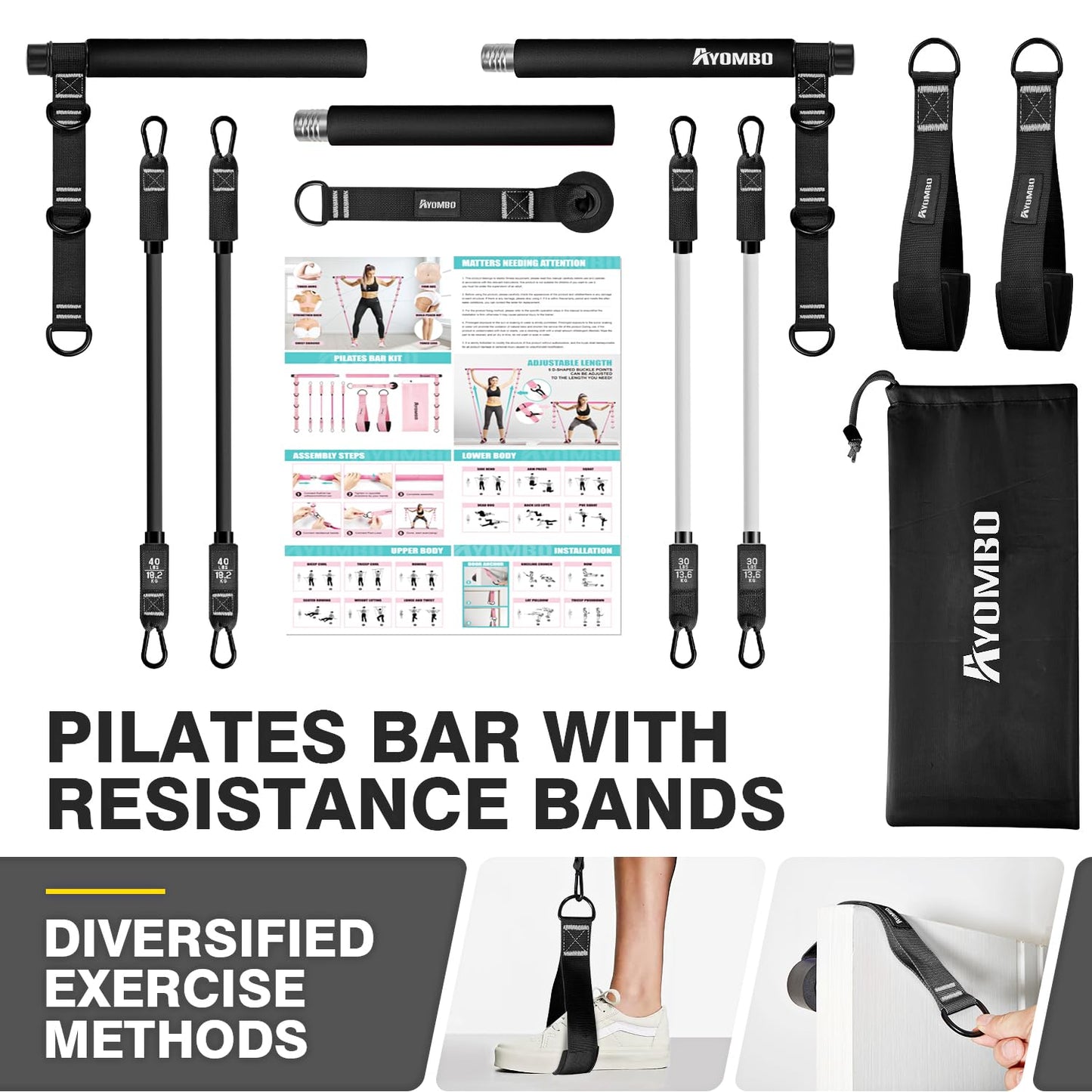 Pilates Bar Kit with Resistance Bands