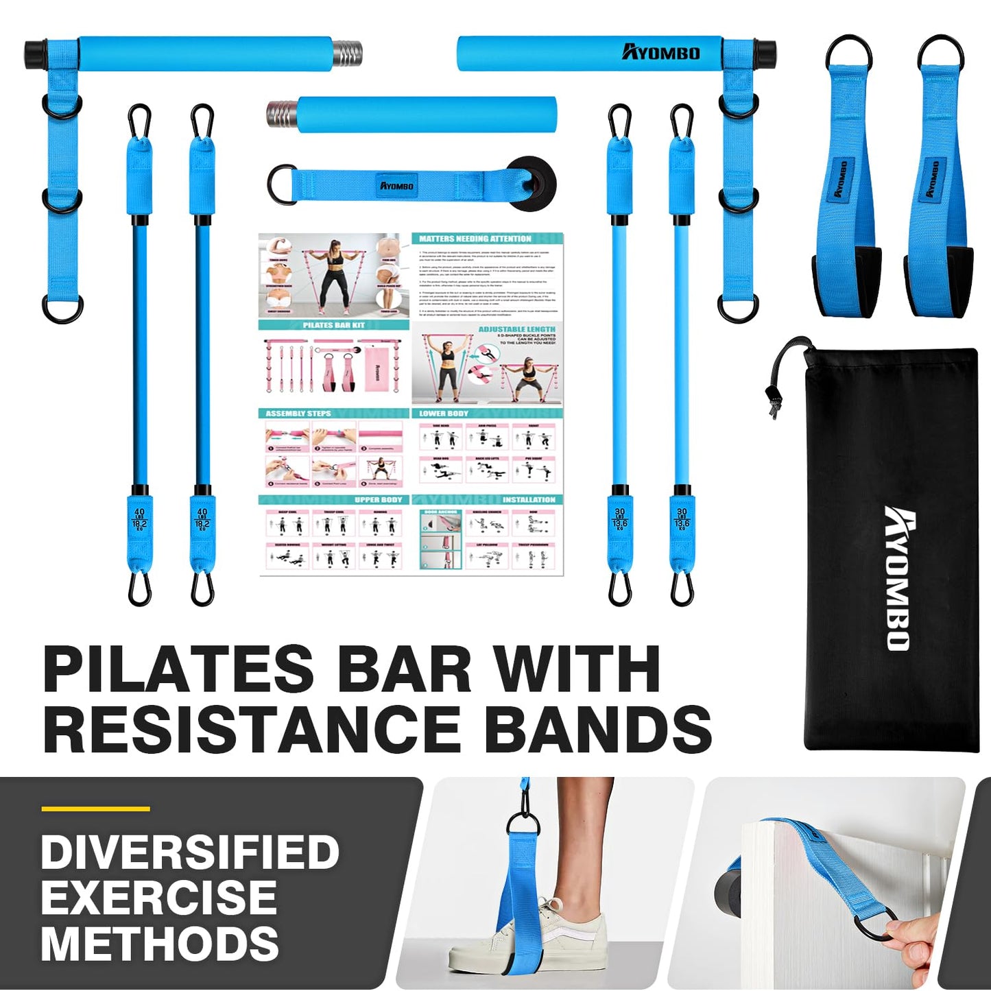 Pilates Bar Kit with Resistance Bands