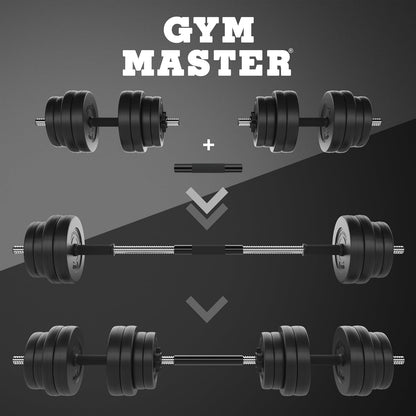 30kg Adjustable Dumbbell Barbell Weight Set