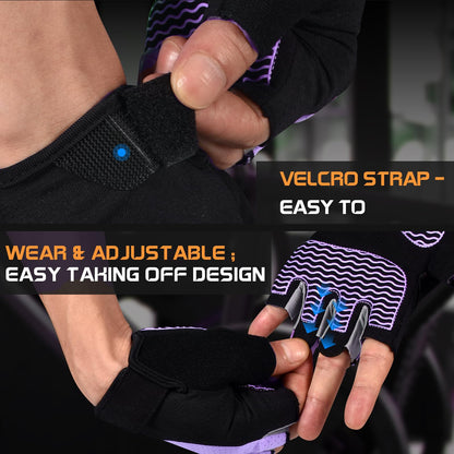 Gym Gloves, Workout Gloves, Fingerless Gloves for Weightlifting