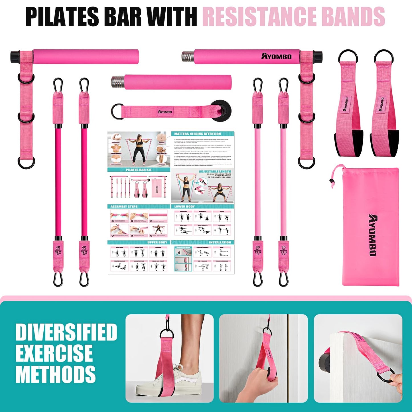 Pilates Bar Kit with Resistance Bands