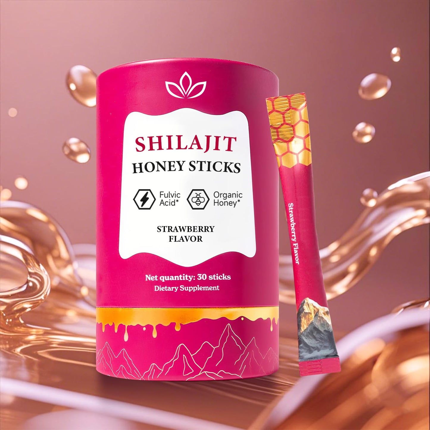 Shilajit Honey Sticks for Women - Hormone Balance & Natural Energy Booster 30 Servings