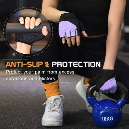 Gym Gloves, Workout Gloves, Fingerless Gloves for Weightlifting