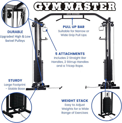 180kg Cable Crossover Machine With Upgraded Swivel Pulleys and Pull Up Chinning Bar