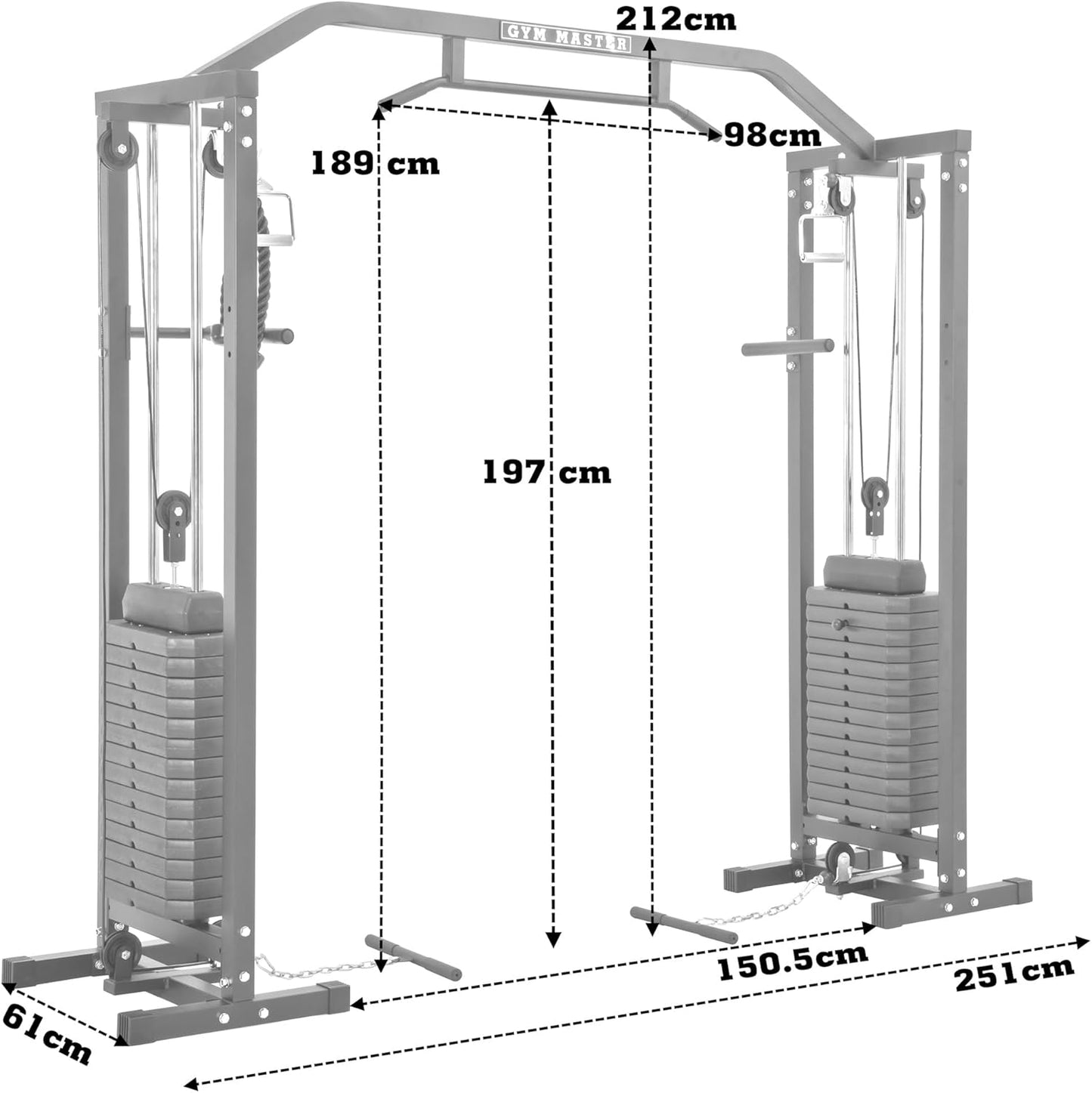 180kg Cable Crossover Machine With Upgraded Swivel Pulleys and Pull Up Chinning Bar