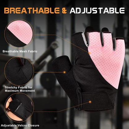 Gym Gloves, Workout Gloves, Fingerless Gloves for Weightlifting