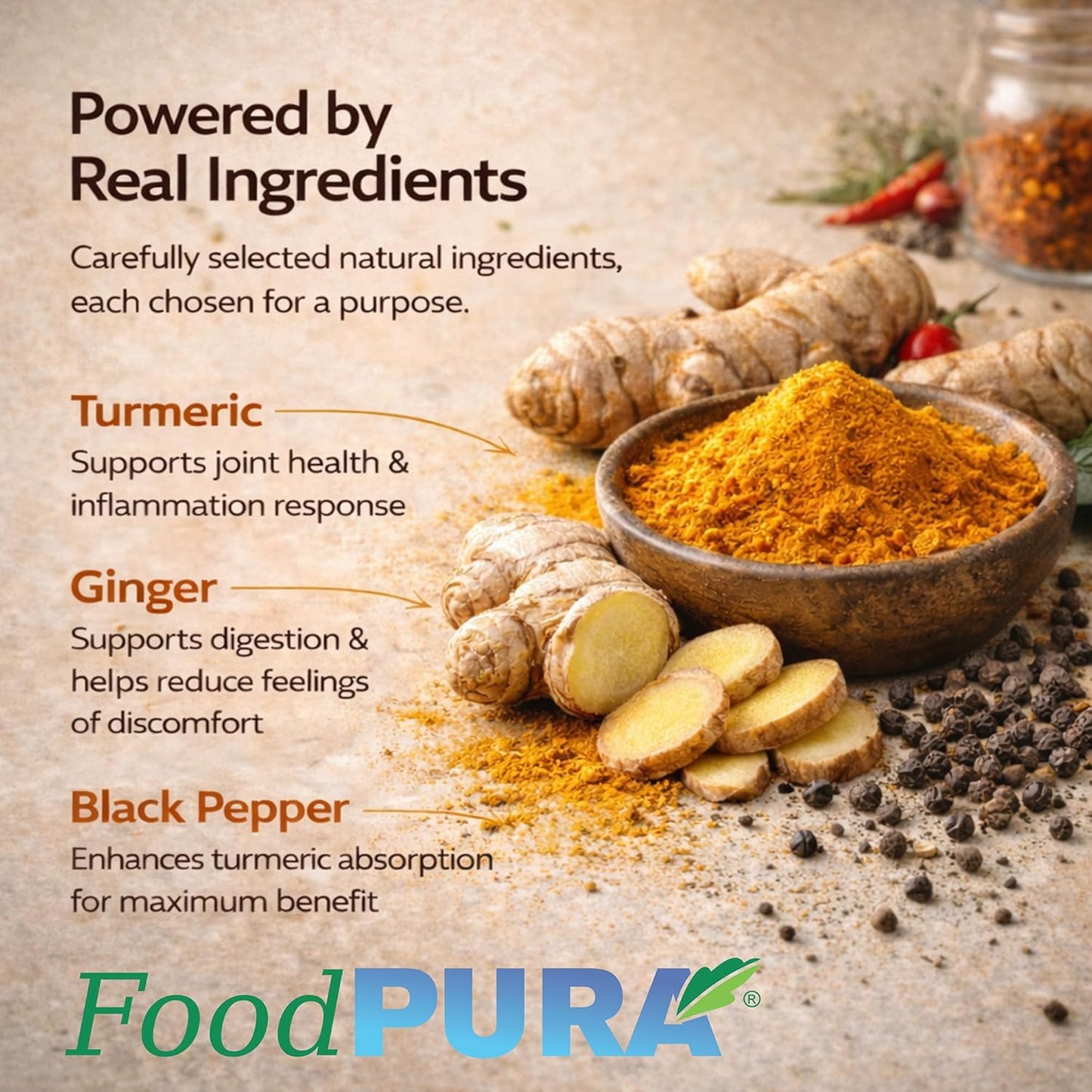 Ginger & Turmeric Shot Drink Powder 135 Servings 135g with Orange Cayenne Black Pepper