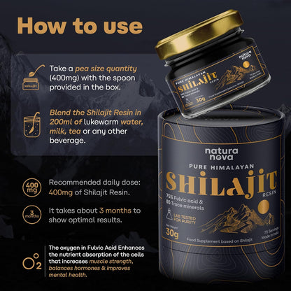 Pure Himalayan Shilajit Resin - 100% Natural | 70 Servings for Energy Boost, Immune Support
