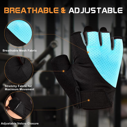 Gym Gloves, Workout Gloves, Fingerless Gloves for Weightlifting