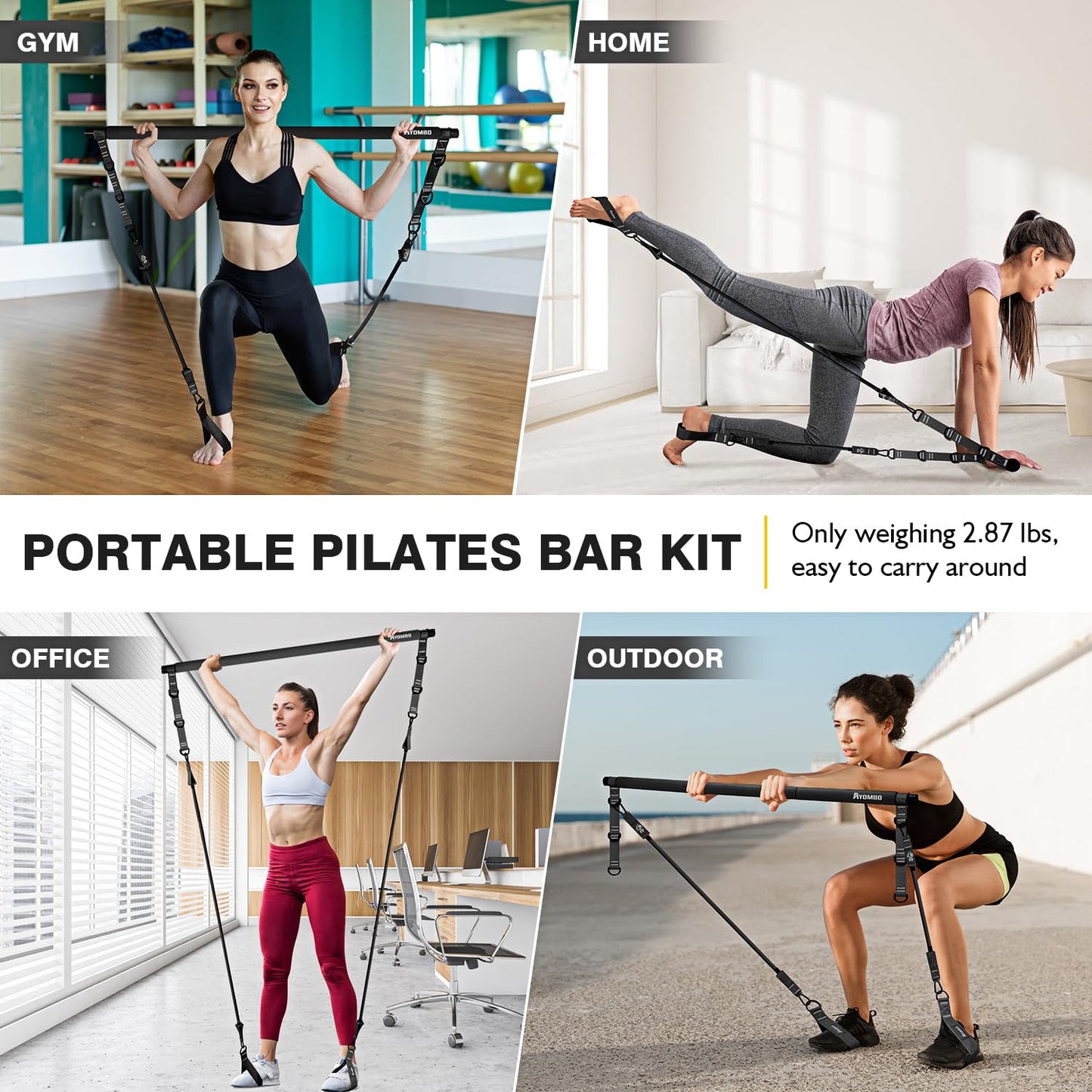 Pilates Bar Kit with Resistance Bands