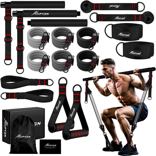 HPYGN Pilates Bar Kit with Resistance Bands