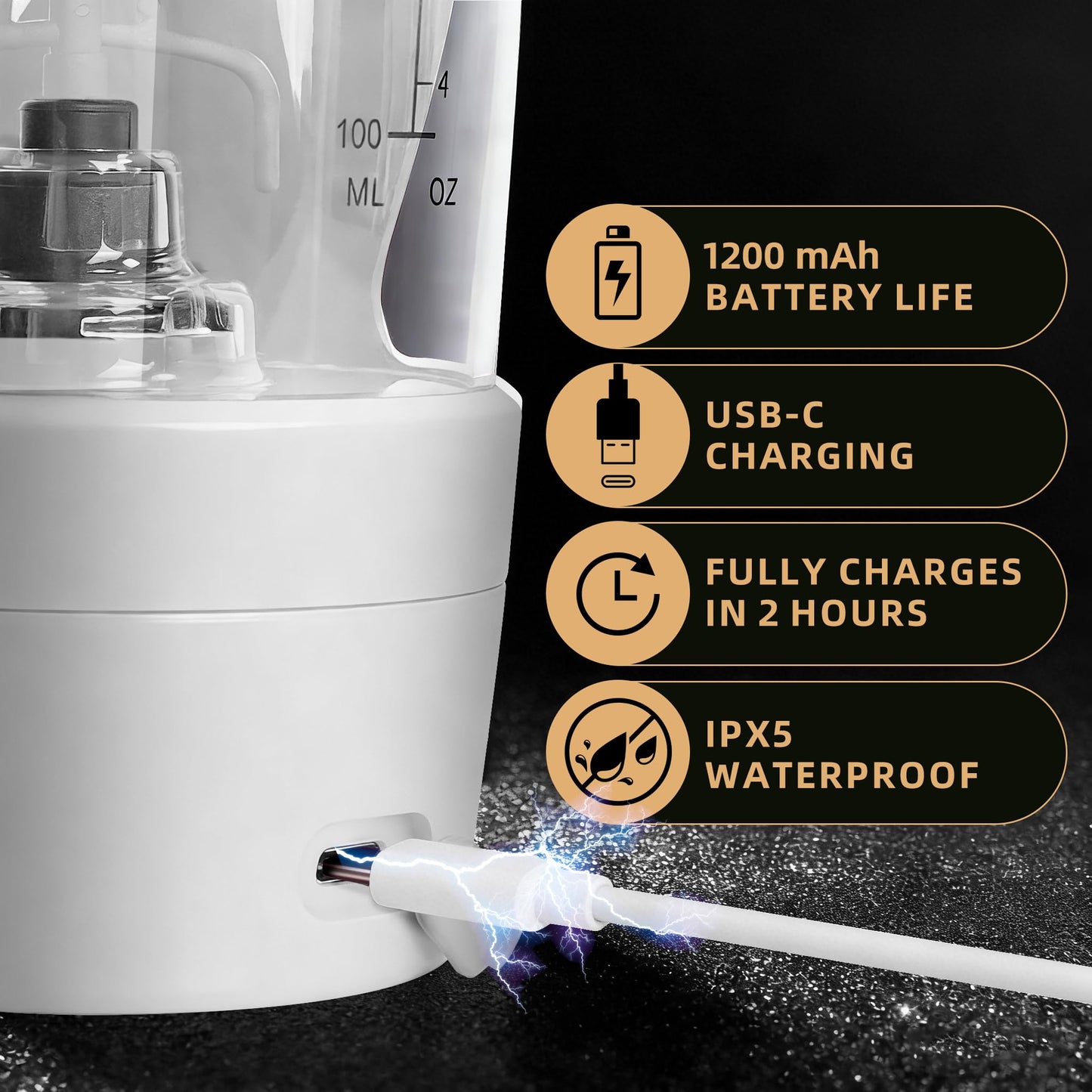 mountop Protein Shaker Bottle, USB-C Rechargeable